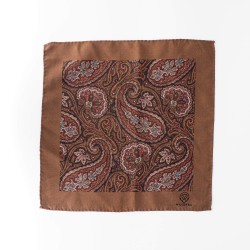 Brązowa poszetka z motywem paisley