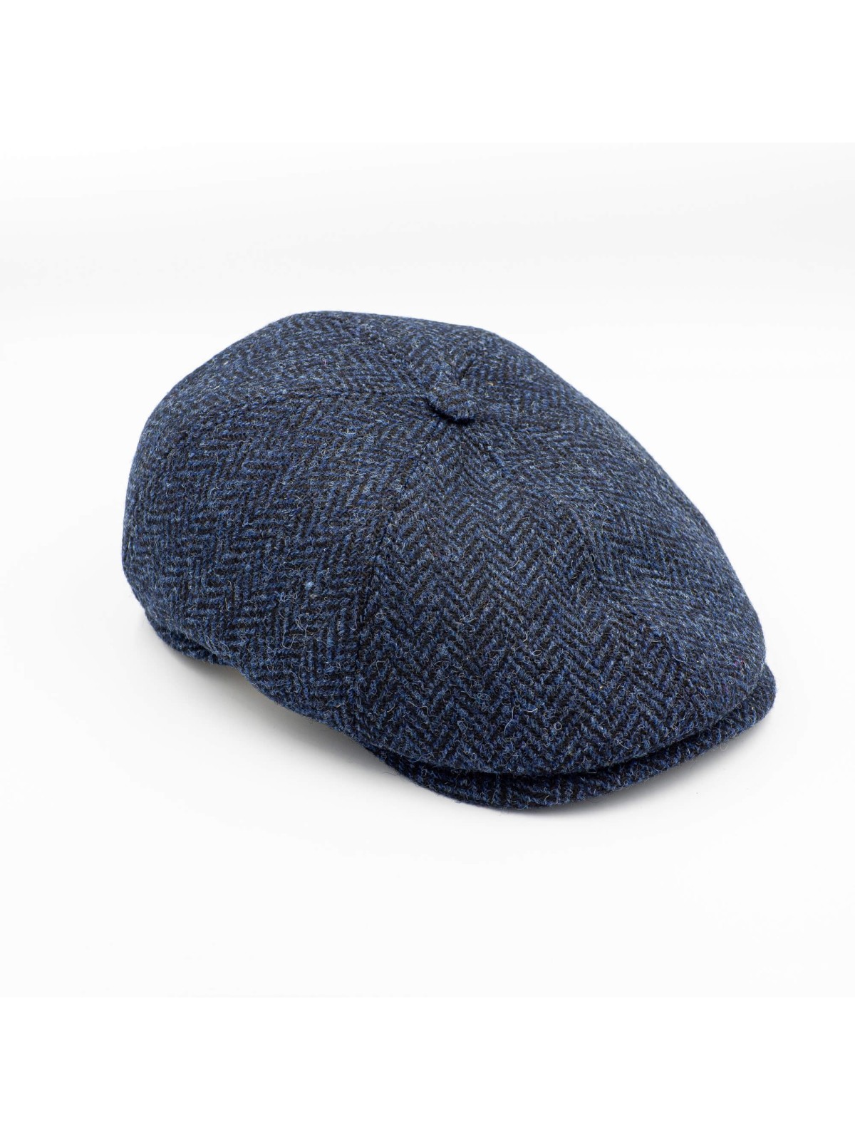 Niebieskoszary kaszkiet z wełny Harris Tweed