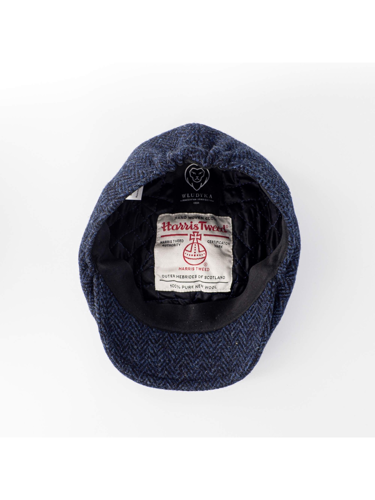Niebieskoszary kaszkiet z wełny Harris Tweed