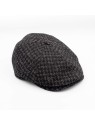 Szary kaszkiet z wełny Harris Tweed w pepitę