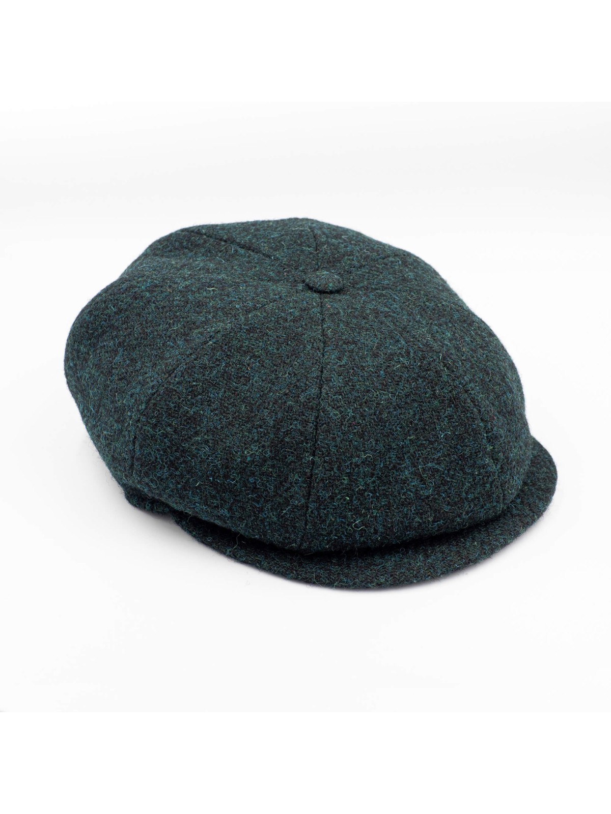 Zielony kaszkiet z wełny Harris Tweed