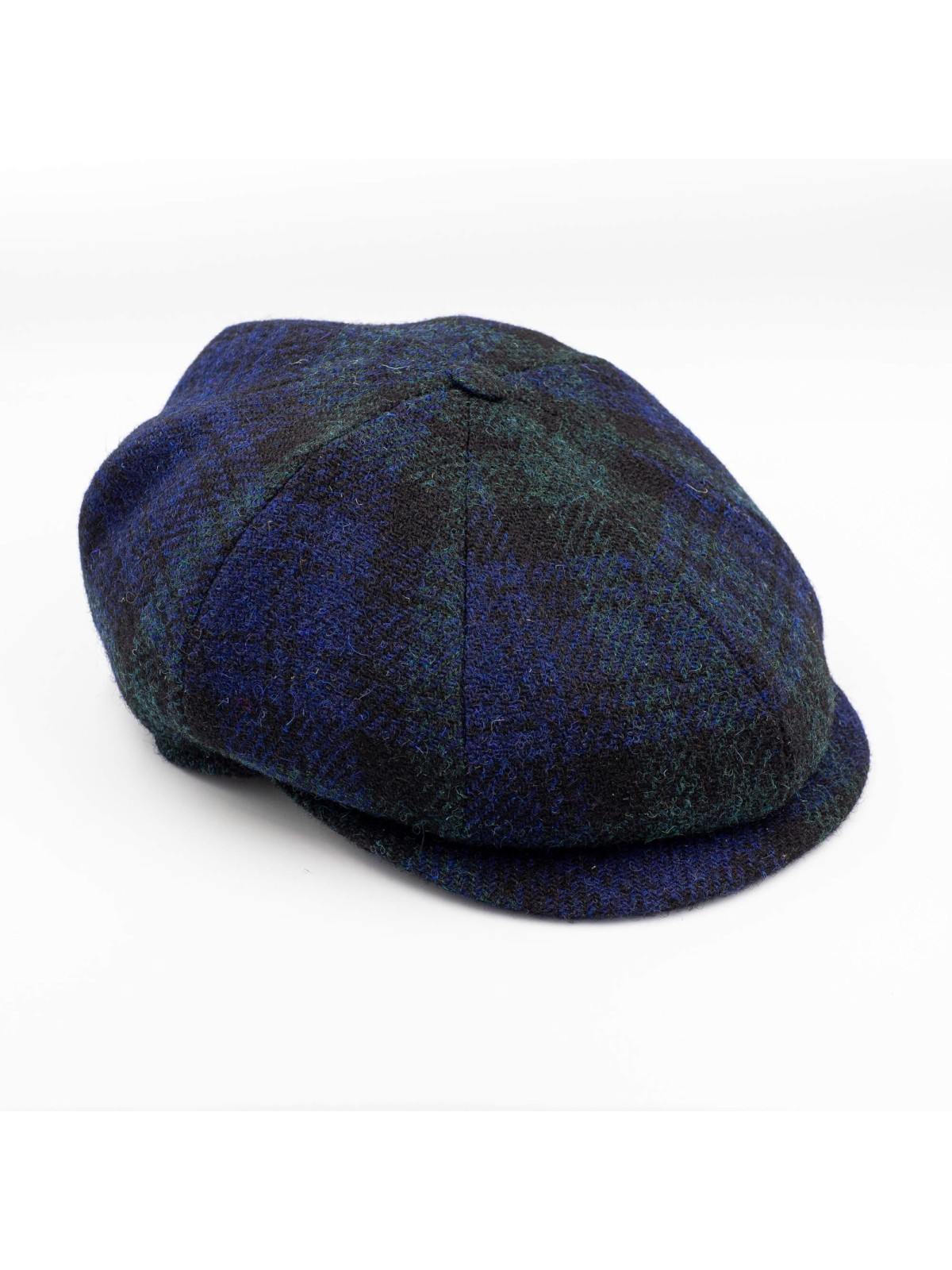 Kaszkiet w kratę z wełny Harris Tweed